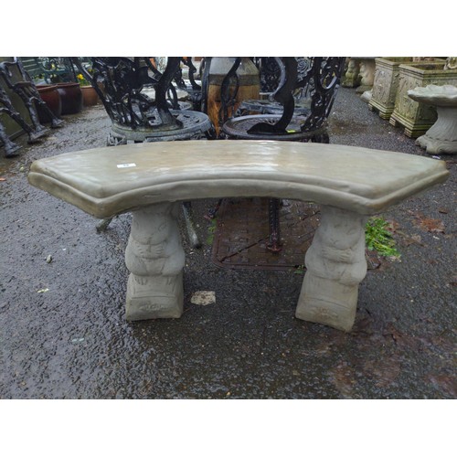 59 - Squirrel Seat - curved seat on squirrel plinths. W102cm D36cm H45cm