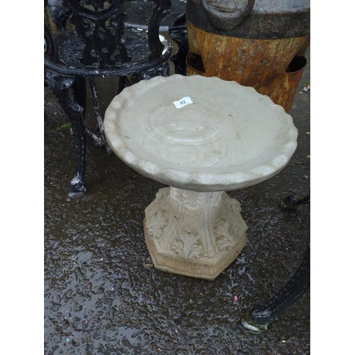 62 - Vineyard Bird Bath - adorned with vine leaves. H41cm D35cm