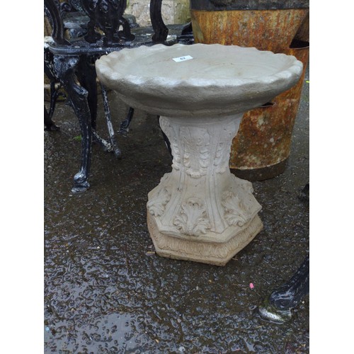 62 - Vineyard Bird Bath - adorned with vine leaves. H41cm D35cm