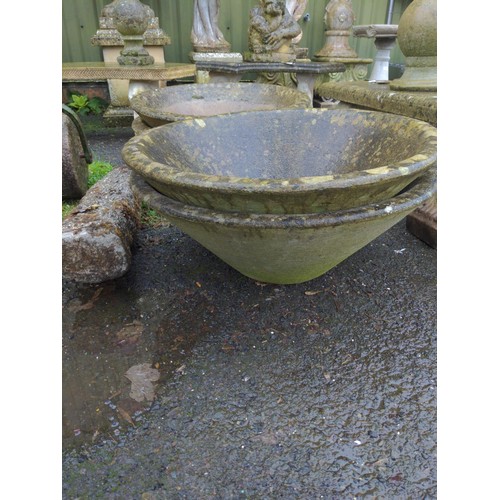 87 - Pair of conical shaped planters. D77cm H29cm