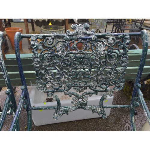 97 - Pair of ornate cast aluminium garden chairs