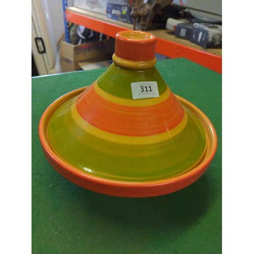 311 - Le Creuset lidded saute pan, two large lidded Le Creuset pans, a set of four SKK Germany frying pans... 