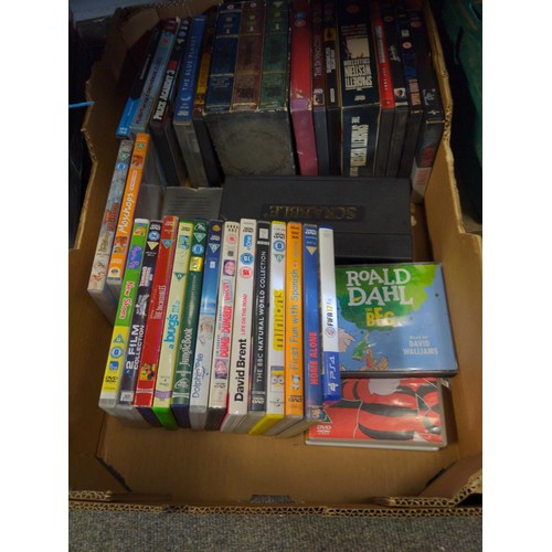 318 - Mixed box of DVD's inc. Peppa Pig & Lord of the Rings + scrabble