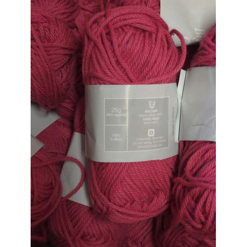 338 - 30 x 25 gram balls of pink 'Big & Little Crochet' yarn