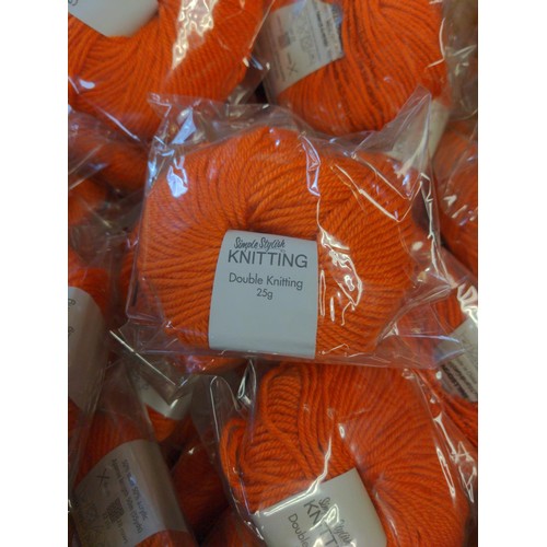 339 - 76 x 25 gram balls of orange 'Simply Stylish Knitting' yarn