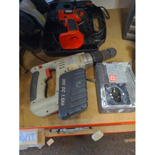 363 - Black & Decker skill saw + Black and decker cordless drills x 2, Performance power hammer drill