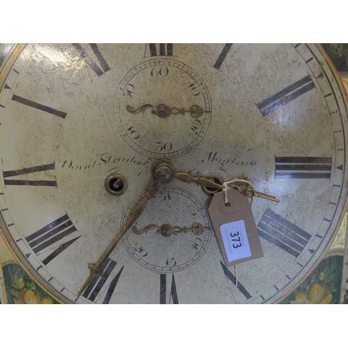 373 - Vintage hand painted clock face with movement 