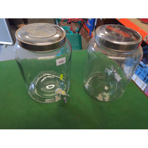 411 - Glass Cold drink dispensers x 2  