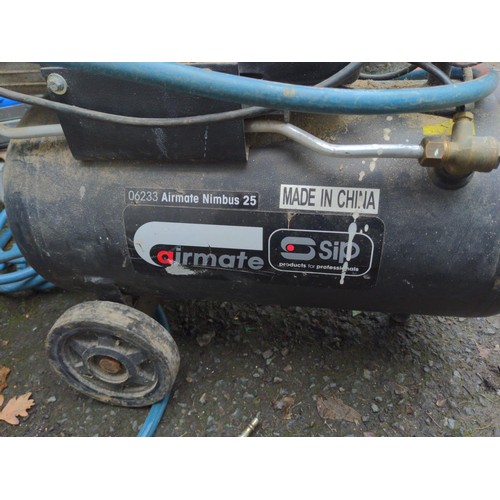 447 - AirMate Nimbus 25 2.0 hp motor air compressor with pipe