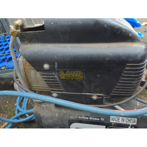 447 - AirMate Nimbus 25 2.0 hp motor air compressor with pipe