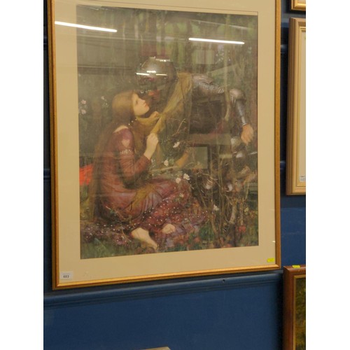 603 - John William Waterhouse (1849-1917) 'Beautiful Woman Without Mercy' Framed print. 74cm x 90cm.