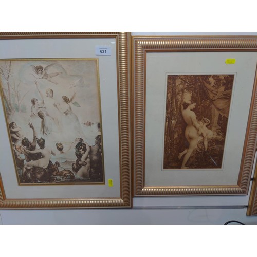 621 - Four framed classical prints of nudes