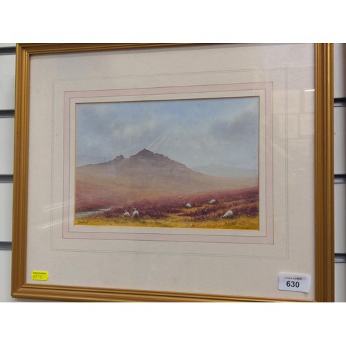 630 - Brian John Lombard Palmer signed watercolour of King Tor, framed 44 x 37cm