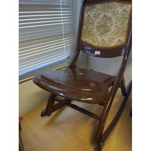 466 - Brown painted rocking chair, collapsible 