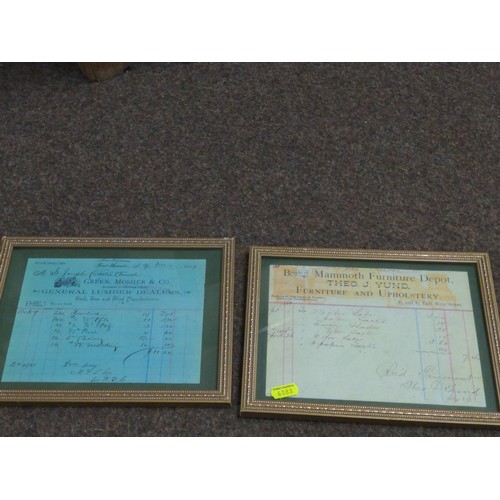 734 - Collection of ephemera inc. two framed C19th receipts, three albums of 1970's first day covers. Plus... 