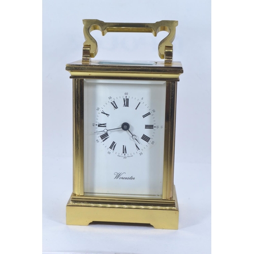 693 - Worcester solid brass cased carriage clock H15.5cm W8cm D6.5cm