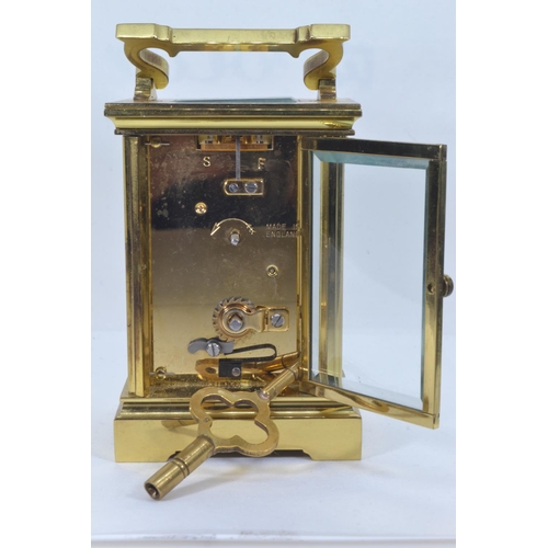 693 - Worcester solid brass cased carriage clock H15.5cm W8cm D6.5cm