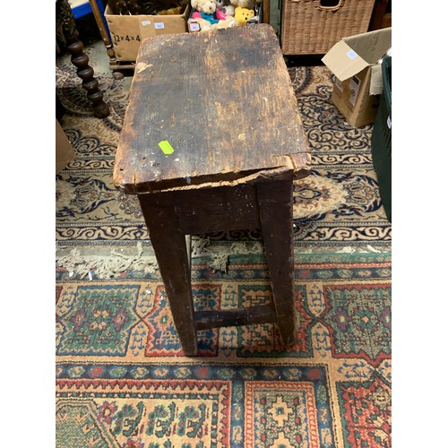 474 - Vintage rustic stool, height 61cm