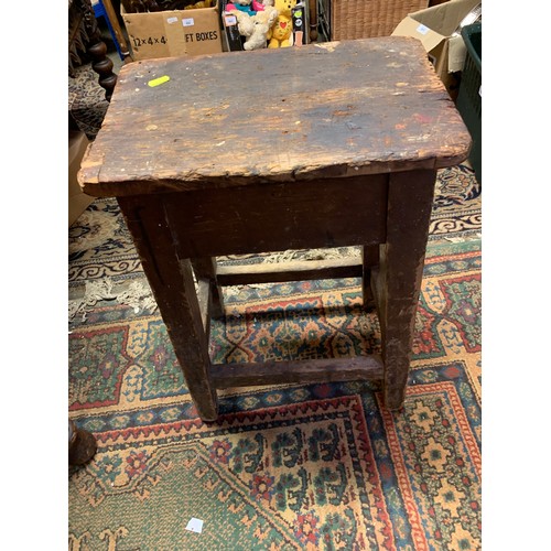 474 - Vintage rustic stool, height 61cm