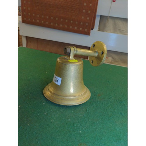 686 - Brass wall mounted bell, diameter15cms