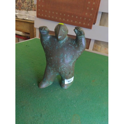 697 - Heavy naive figure, ht 22 cms