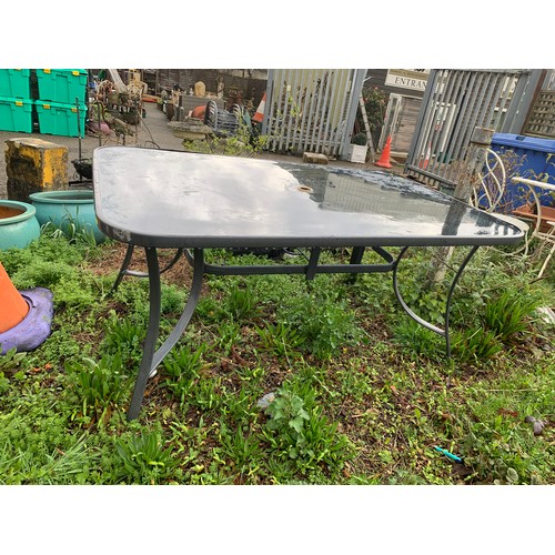 256 - Barcelona glazed topped garden table W155cm D98cm H70cm