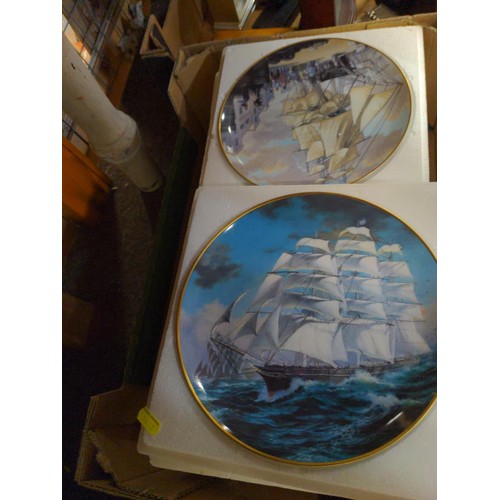 732 - Large qty.. of cabinet plates by Franklin Porcelain. The Great Clipper Ships. 