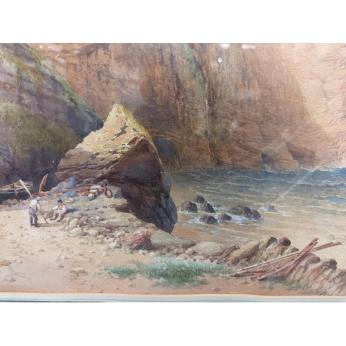 641 - Watercolour of a coastal scene in the manner of Samuel Phillips Jackson, unsigned, mounted and frame... 