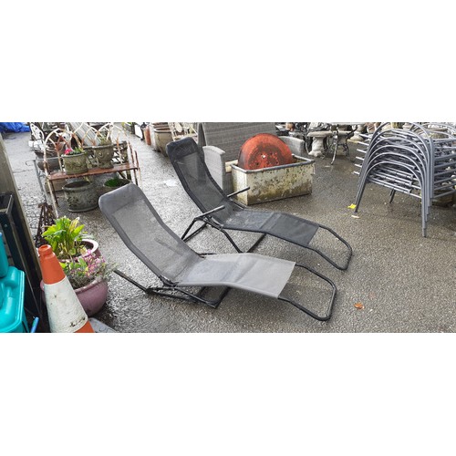 258A - two reclining garden chairs