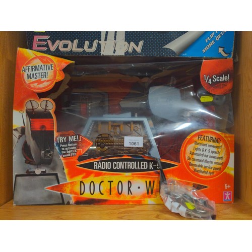 1061 - Doctor Who radio control boxed K9 boxed with dalek belt buckle