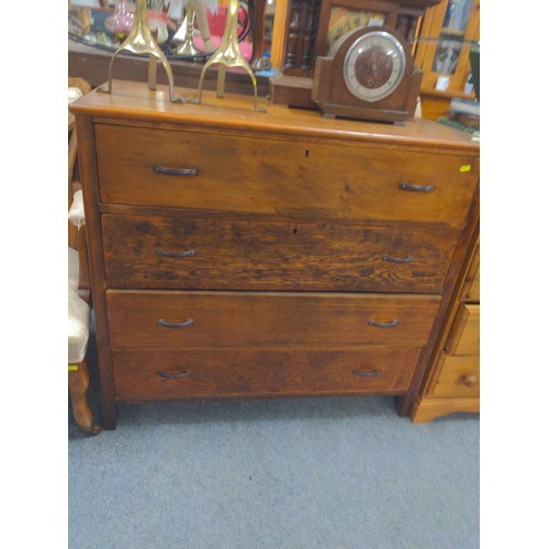 1103 - Chest of four drawers with Bakelite handles, L99 x W51.5 x H92cm