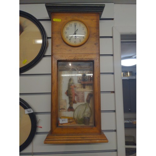 971 - Fishing montage wall clock