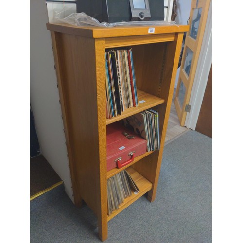 983 - Modern oak shelf unit. Width 58cm x depth 40cm x height 132cm