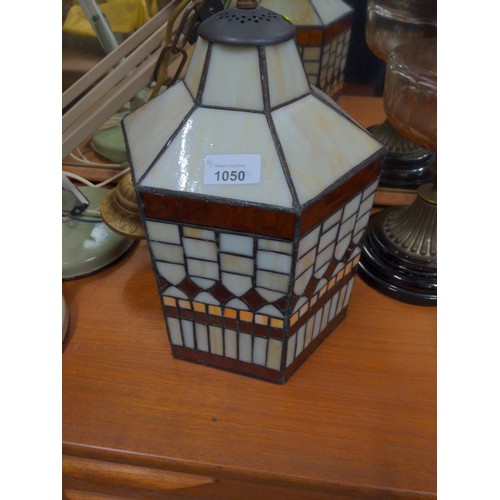 1050 - Stained glass ceiling light H35cm D21cm