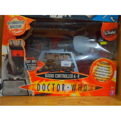 1061 - Doctor Who radio control boxed K9 boxed with dalek belt buckle