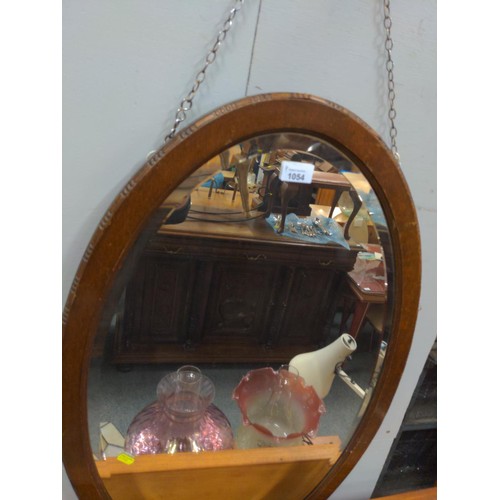 1054 - Oval bevelled mirror W52cm X 82cm