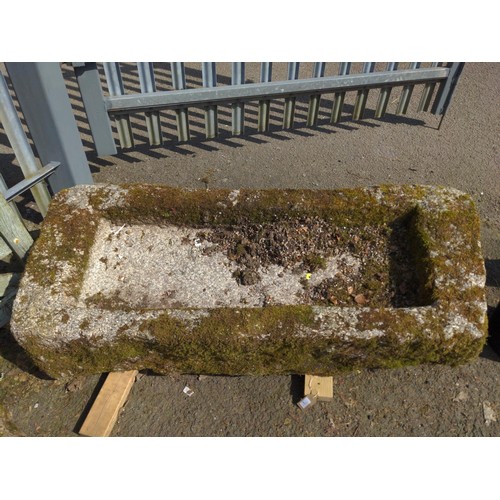 1 - Large granite trough. L148cm D60cm H36cm