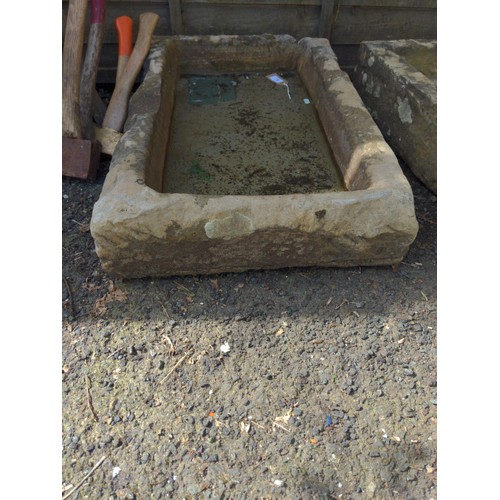 26 - Composite stone material shallow trough. 76cm x 50cm x H16cm