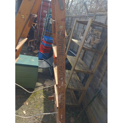 32 - Decorative wooden step ladder. Appears to have some worm damage.