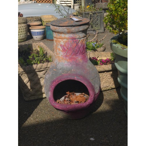 80 - Small terracotta chiminea. H52cm