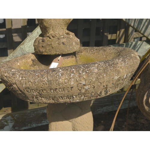 8 - Concrete squirrel bird bath. H79cm