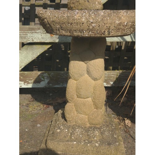 8 - Concrete squirrel bird bath. H79cm