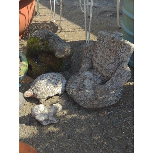 96 - Various garden ornaments inc. Digging Dog