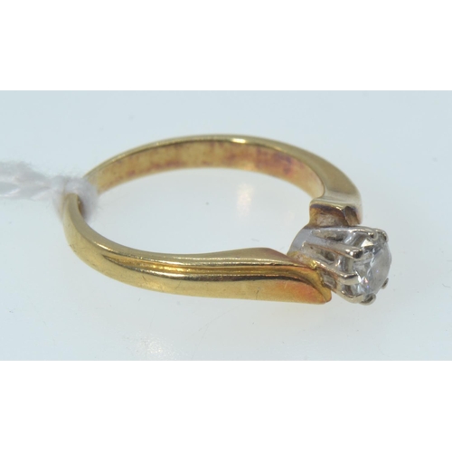 554 - 18ct gold & diamond solitaire ring, the diamond weighing approximately 0.25 carat, size J, gross... 