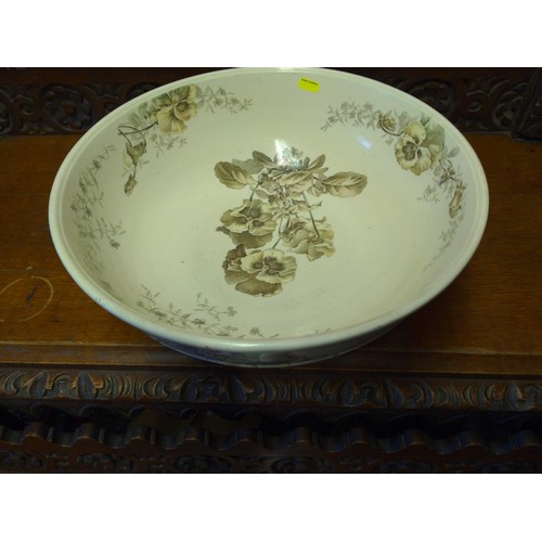 423 - Pansy decorated washbowl