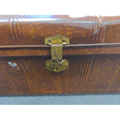 184 - Metal travel trunk. W70cm