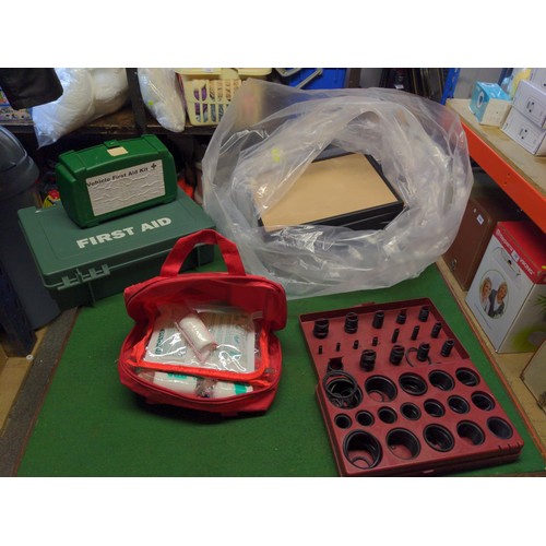 237 - Bag of first aid kits, picture frames etc