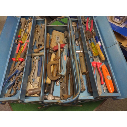 248 - Blue concertina toolbox & contents