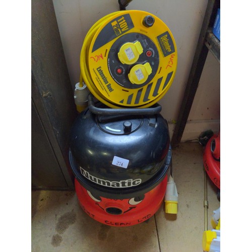 274 - Henry hoover. 110v with extension cable. No hoses or tubes.