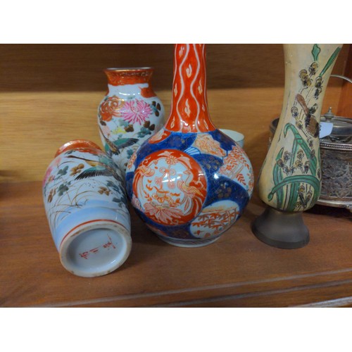 388 - Group of collectables and ceramics inc. three Japanese vases (tallest 25cm), plated items and a Wint... 